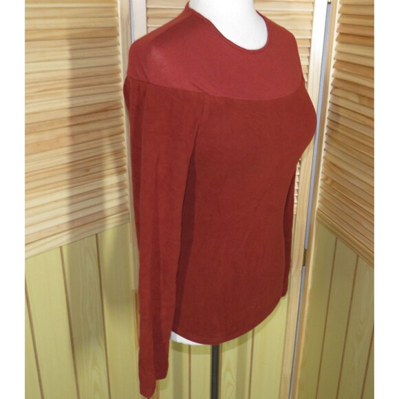 OGL Eco Mousse Tencel Wool Detail Long Sleeve Brami BraTop In Rust Size Medium - Picture 7 of 10